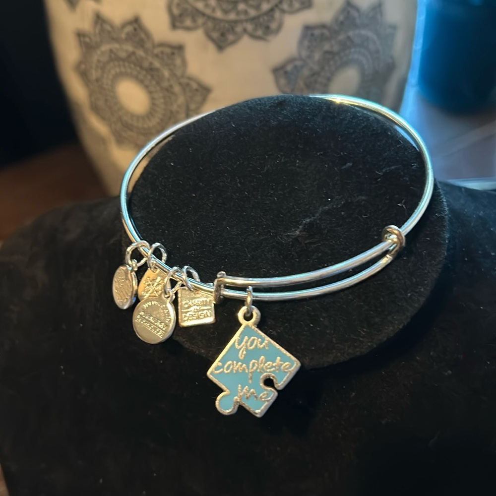 Alex and Ani you complete me puzzle piece bracelet